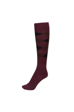 Pikeur Classic Sports Knee Socks Checked Mulberry